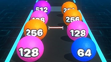 Crazy Ball Run 2048 - Night Mode Ball Merge ! All Levels Gameplay (570-577) android, ios