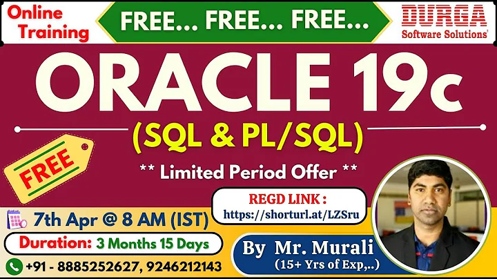 ORACLE 19c (FREE Batch) Online Training @ DURGASOFT