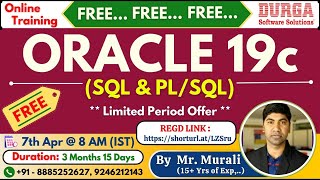 ORACLE 19c (FREE Batch) Online Training @ DURGASOFT