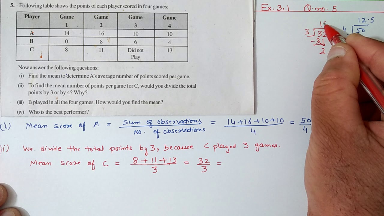 Q.5 Ex.3.1 Chapter:3 Data Handling | Ncert Maths Class 7 | Cbse - YouTube