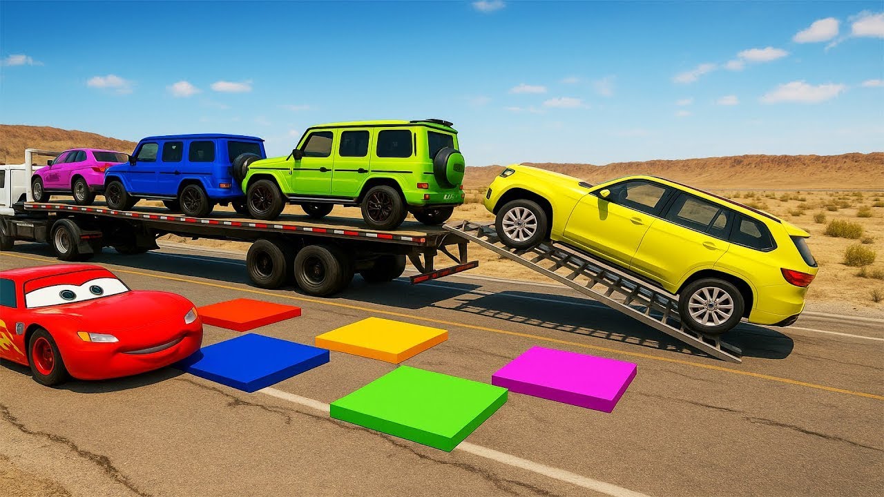 Flatbed Truck McQueen – Extreme Pothole vs Car Crash #3 | BeamNG.drive