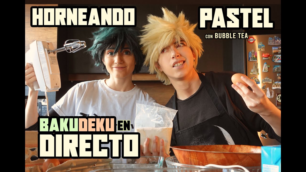 Bakugo y Deku cocinan pastel y bubble tea 🍰 -EN DIRECTO!🔴