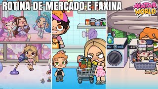 ROTINA DE COMPRAS E FAXINA NO AVATAR WORLD 🧺🍎🥦