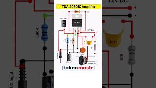 TDA 2050 Amplifier Circuit 🔊 | 12V Powerful Audio Amplifier | DIY Easy Circuit। takno mastr)