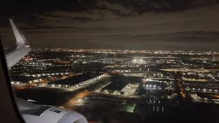 Night Landing Airbus A321 Dallas/Fort Worth International Airport (DFW)-American Airlines