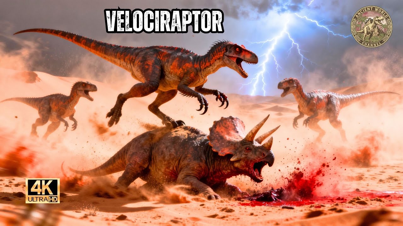 desert arena: the battle between protoceratops and velociraptor 