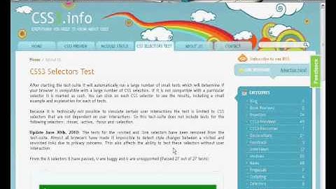 Combined Acid3, CSS3 and HTML5 Browser Tests Part 1
