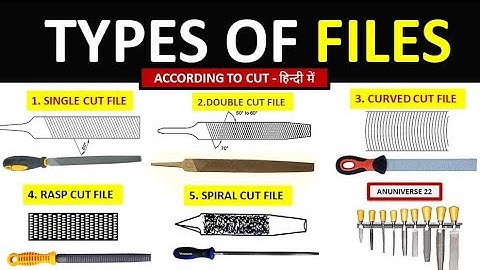File Tool || रेती || Types of File || According to Cut || Classification of File