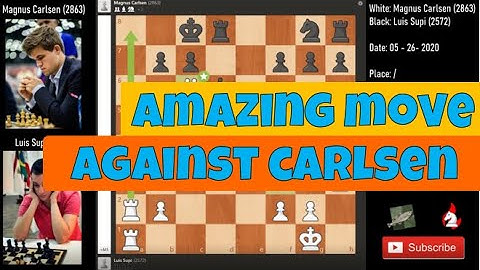 Amazing move against Carlsen | Luis Supi vs Magnus Carlsen analyzed by Stockfish