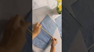 Make a Backpack Out of Old Jeans #shorts #upcycle #diy