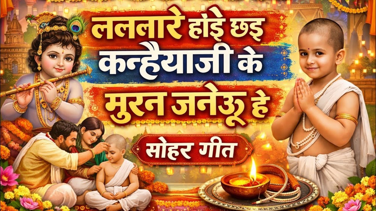 मिथिला नगर बड़ सुंदर रे, घरे-घरे मंगल रे ललनारे होइ छइ कन्हैया जी के मुरन जनेऊ हे|| Maithili Sohar 