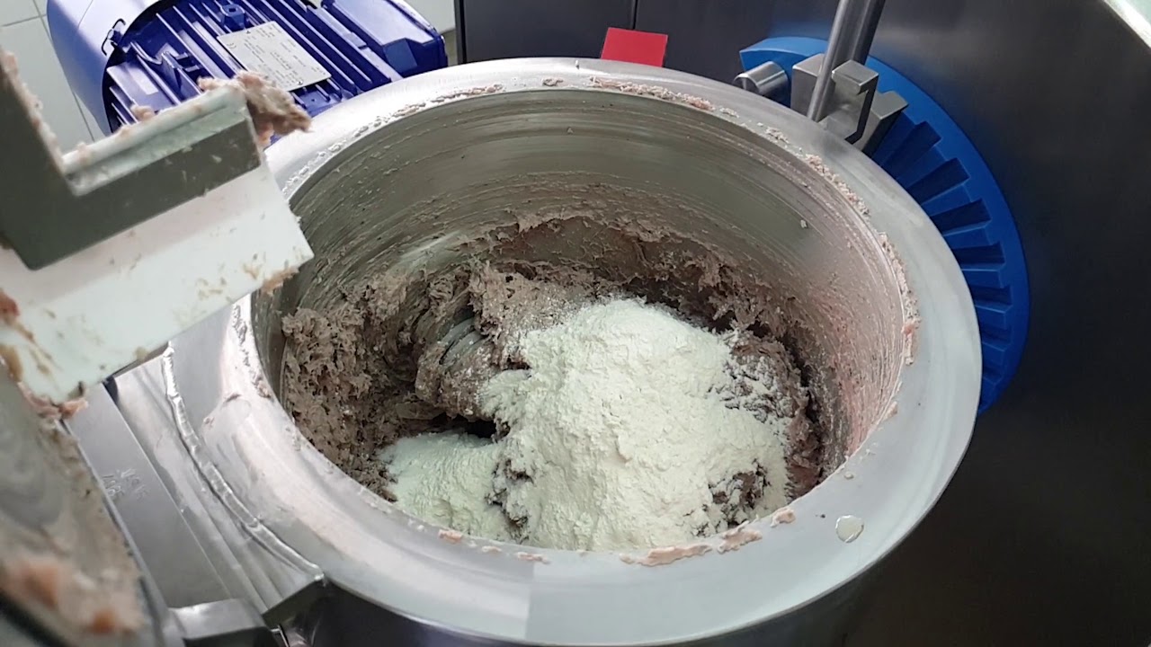 GLASS VAS high speed mixer producing fish paste - Fischpaste - YouTube