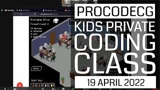 ProCodeCG Kids Private Coding Class - Arya - 19 April 2022
