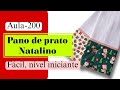 Aula 200 - Pano de prato/barrado Natal fácil e barato para vender esse fim de ano!