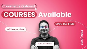 Get Ready for UPSC IRMS Commerce and Accountancy Course | IRMS Commerce Optional Syllabus 2023
