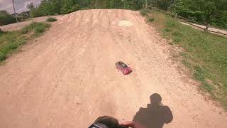 Driving my New 1/14th scale 4x4 Rc trophy truck along the spring trails! (pt2)