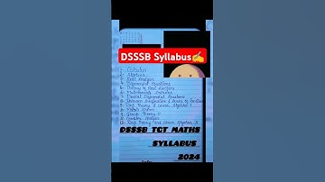 DSSSB TGT Maths Syllabus 2024 ✍️💯🎯 || #shorts #tgt #mathsyllabus