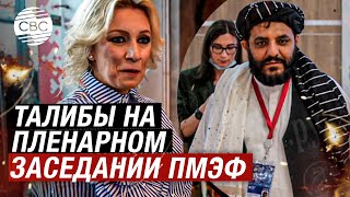 Делегация правящего в Афганистане "Талибана" направляется в зал пленарного заседания ПМЭФ