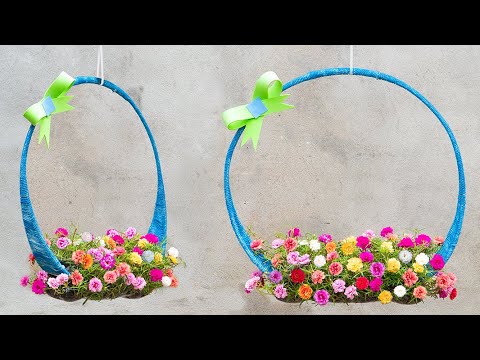 How I made a beautiful Moss Rose flower basket to give as a gift to my loved ones