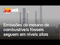 Emissões de metano por combustíveis fósseis atingem níveis críticos, alerta agência internacional