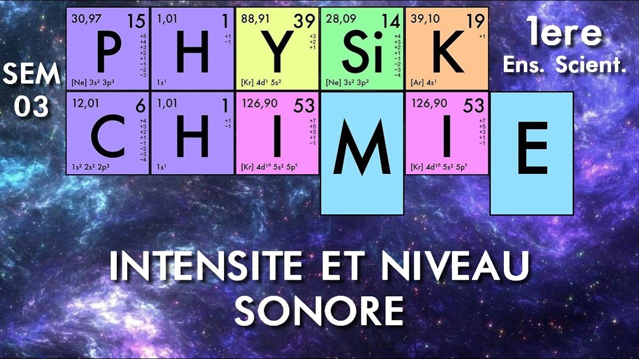 Physique-chimie - Première - SEM01-03 Intensité et niveau sonore