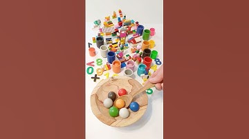 Fun Time! 😃Color Sorting Wooden Balls Asmr Fun Toys video #shorts #trending #fun