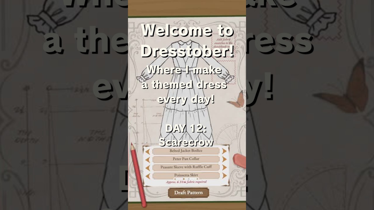 Making a Dress Every Day 🎃 | Day 12: Scarecrow #DressMaker #DressMakerGame #Dresstober #halloween