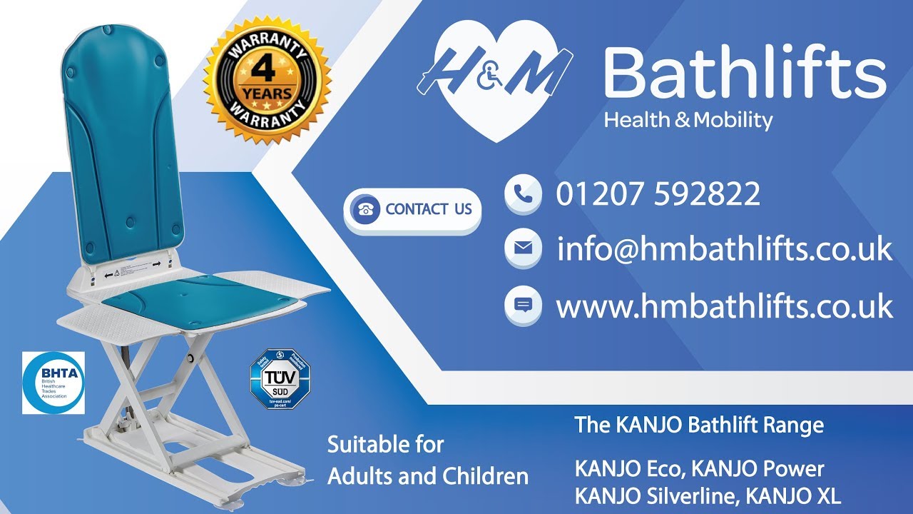 H&M Bathlifts Kanjo Bathlift Range Eco Power Silverline