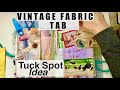 Junk Journal Page with Paper Scraps &amp; Fabric Tab 