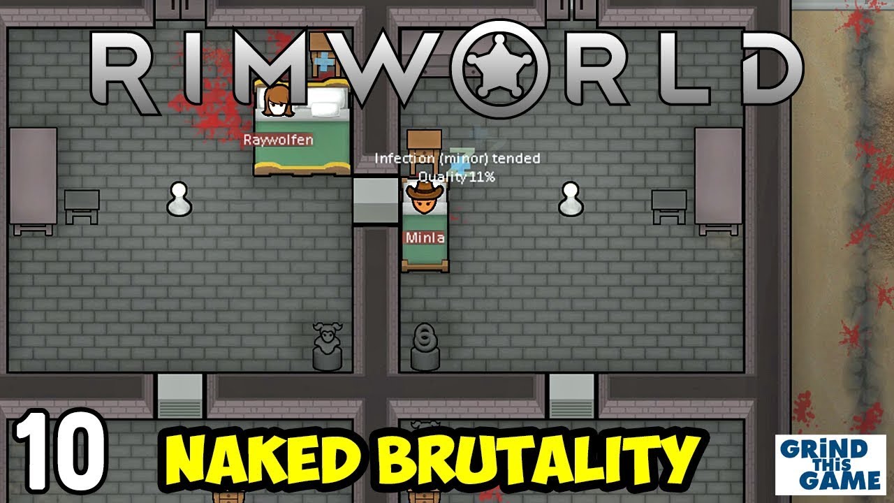 Rimworld 1.0 — Мегабаза Naked Brutality № 10 — Смертельный рейд сапёра — [4k]