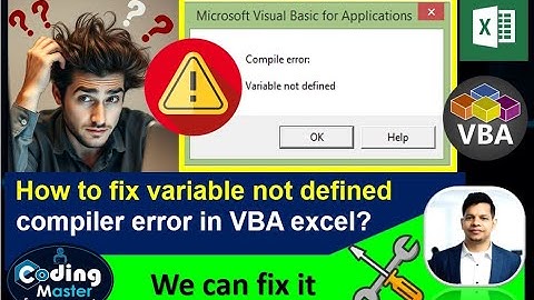Variable not defined error in vba excel