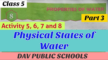 DAV class 5 science chapter 8 Properties of water