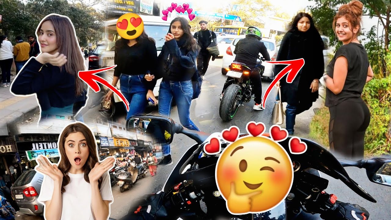Cute Girls College Reaction 😍 On Loudest Exhaust z900 & Hayabusa  😱 | Superbike Reaction in india