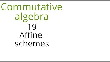 Commutative algebra 19 Affine schemes