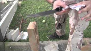 Cold Steel Bushman spine brick break