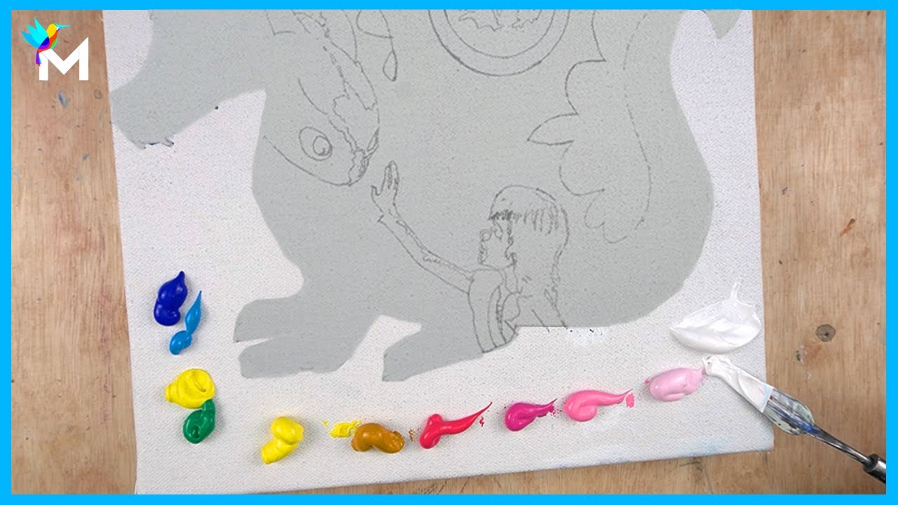 🎨HOW TO TRAIN YOUR DRAGON | Abstract Painting Techniques With Relaxing Music #31 | Mini Viral Art