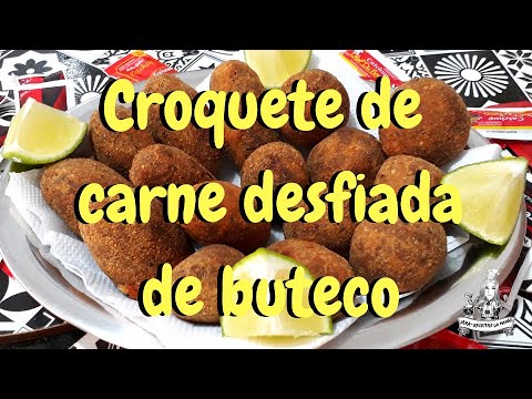 Croquete de carne desfiada recheado de buteco