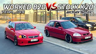 MY K20 CIVIC BROKE & I RACED A WORKED B20 VTEC
