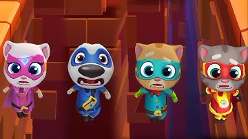 Funny Fail Talking Tom Hero Dash - Tom vs Angela vs Hank vs Ginger #22 Android Gameplay Microgames