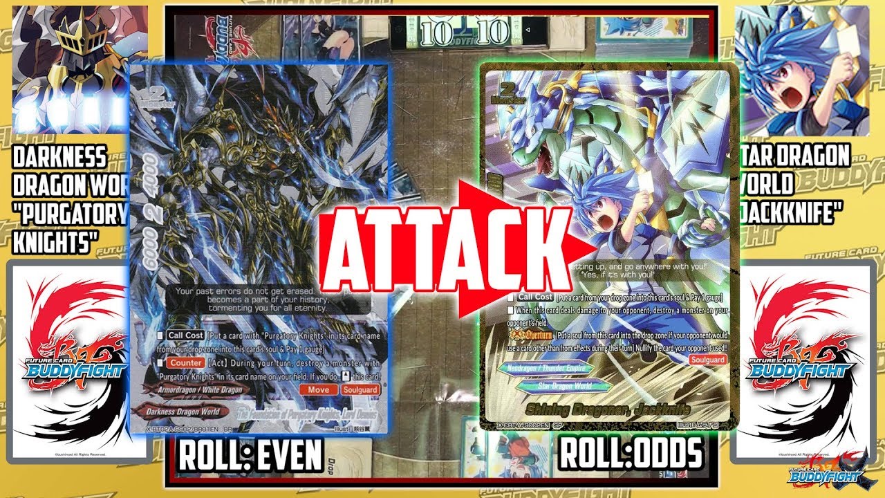 Future Card Buddyfight Battle: (DDW) Purgatory Knights VS (SDW) Shining Dragoner, JackKnife