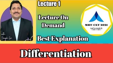 MHT-CET 2021 | Differentiation | Tips And Tricks by Dinesh Sir