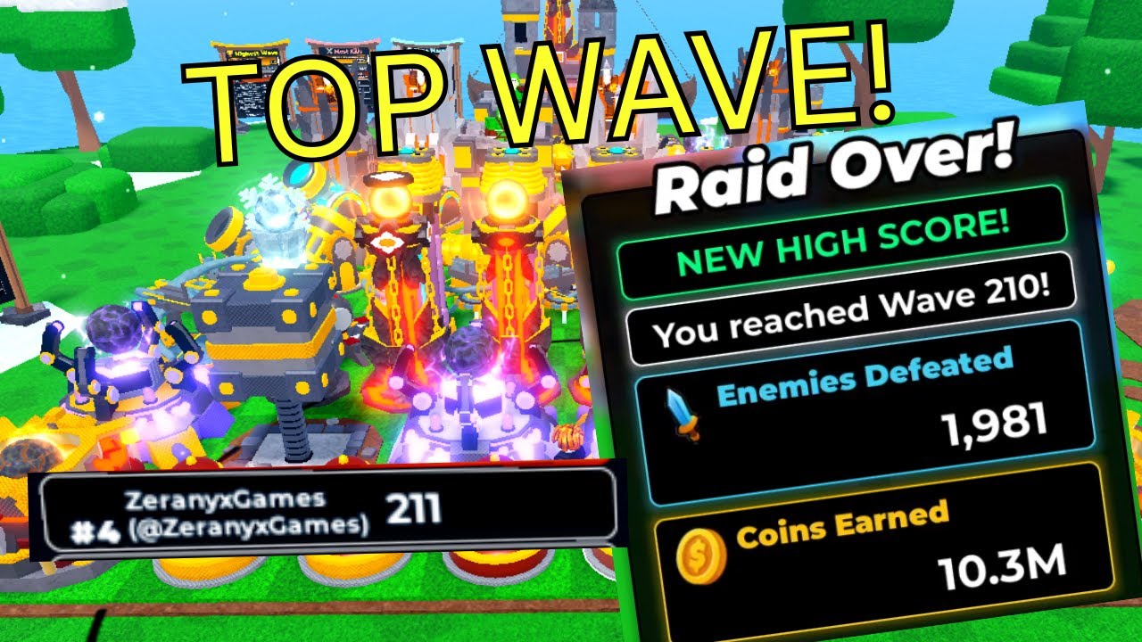 I Reached Wave 210 in Defend the Castle (NEW Base Update + Top Layout)