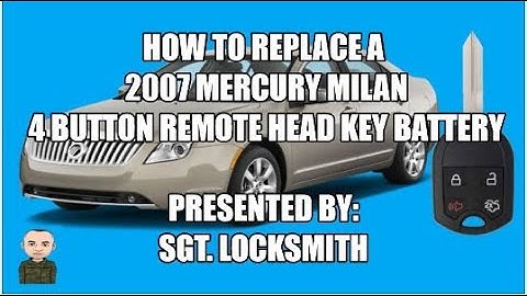 How to replace a 2007 Mercury Milan 4 Button Remote Head Key Battery
