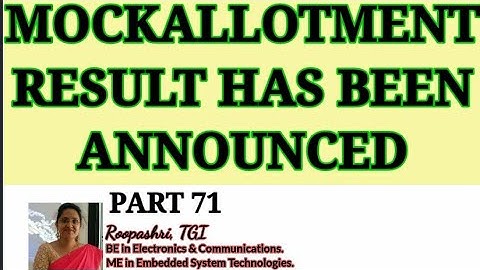 MOCKALLOTMENT RESULT HAS BEEN ANNOUNCED: DCET 2020 : PART 71