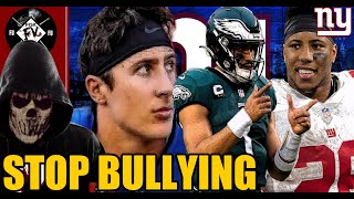 💥Giants players sick of Eagles "Bullying stops now" Tommy Devito wants smoke😤 NY Giants Tommy Devito Vs Eagles