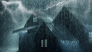 Fall Asleep Fast with Thunderstorm Sounds ⚡ Strong Rainstorm & Intense Thunder on Tin Roof at Night
