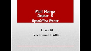 CBSE Vocational IT 402 Class 10 Digital documentation- Mail merge