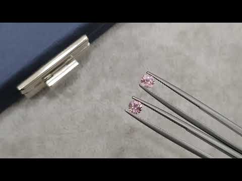 Pair of pink spinels in round cut 0.76 ct, Pamir Video  № 1