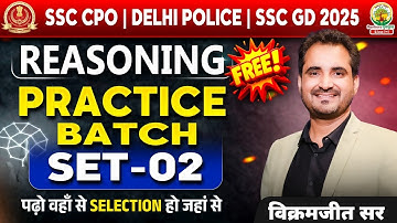 🔥SSC CPO SI Reasoning Practice Set 02 | SSC CPO SI Reasoning Classes | Reasoning By Vikramjeet Sir