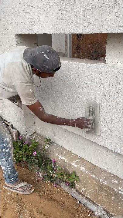 Wall Rustic Texture Design Making 👌Amazing #shorts #wall #designer